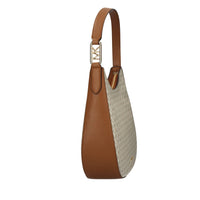 Thumbnail for Michael Kors Kensington Large Logo Hobo Shoulder Bag - Vanilla/Acorn
