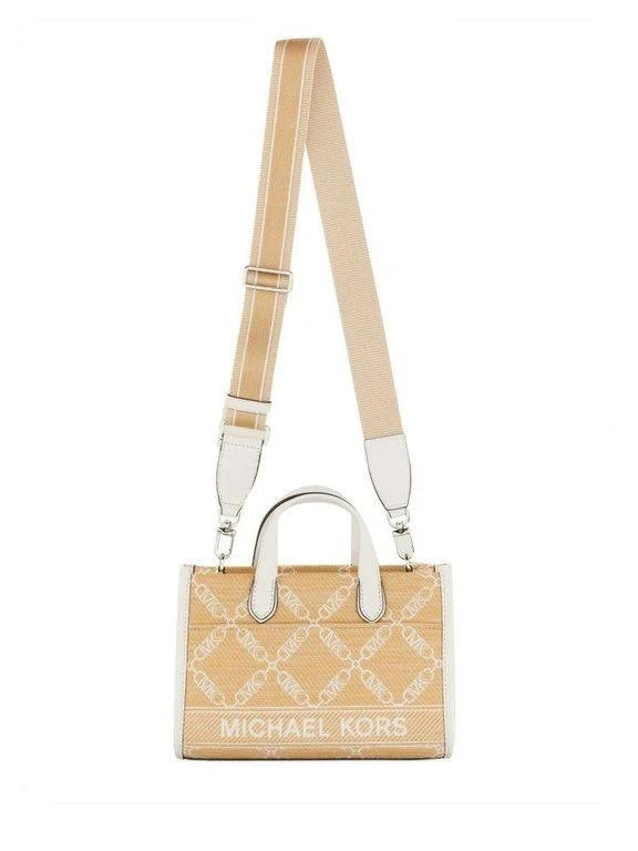 MICHAEL Michael Kors Women's Gigi Empire Logo Jacquard Tote Bag - Natural - Totes