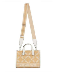 Thumbnail for MICHAEL Michael Kors Women's Gigi Empire Logo Jacquard Tote Bag - Natural - Totes