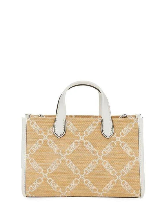 MICHAEL Michael Kors Women's Gigi Empire Logo Jacquard Tote Bag - Natural - Totes