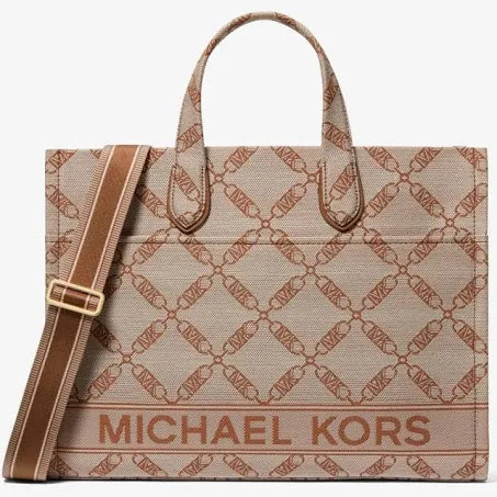 Michael Kors Gigi Large Empire Logo Jacquard Tote Bag