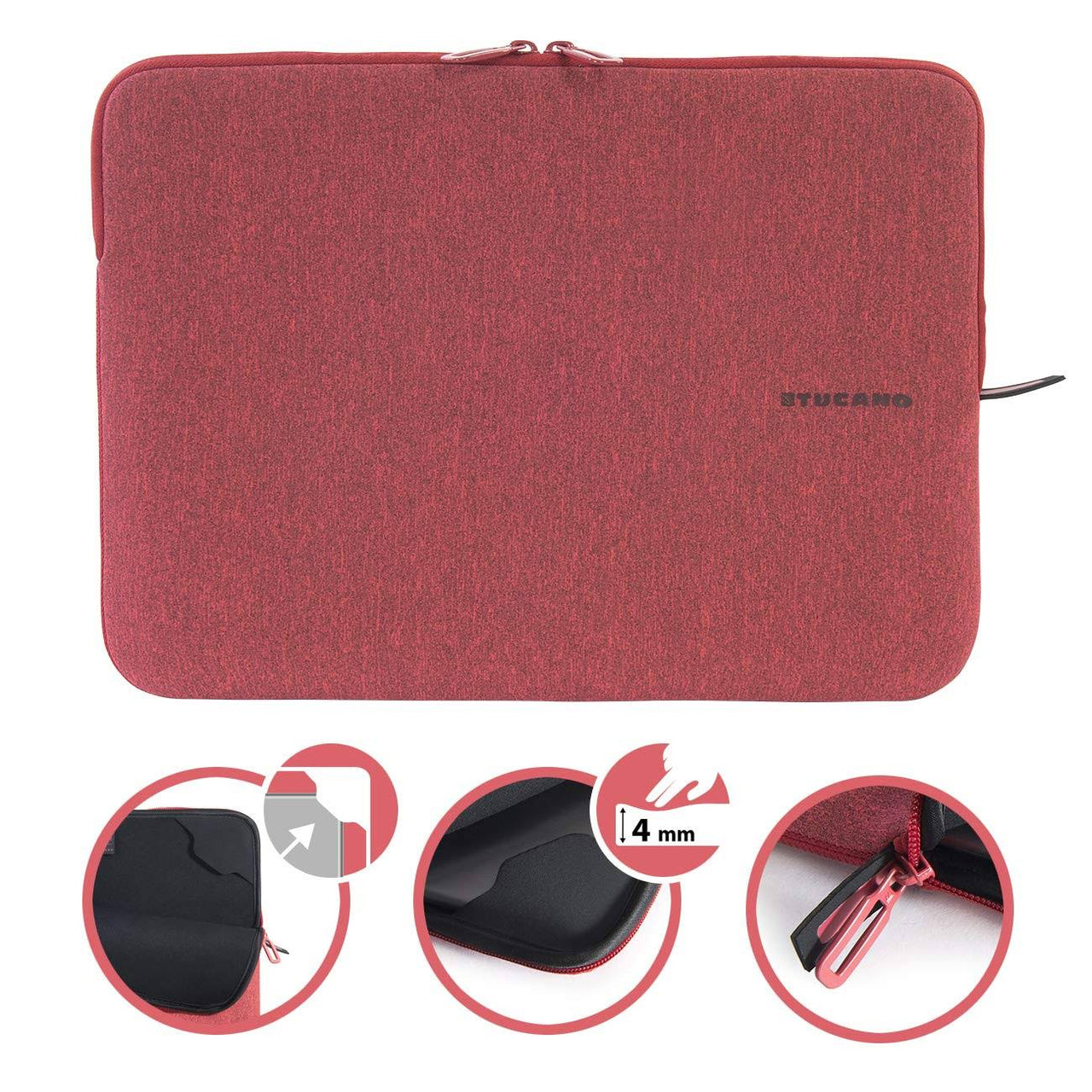 Tucano Mélange Second Skin 14" Laptop Sleeve - Red