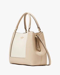 Thumbnail for Kate Spade Women's Lena Colorblock Satchel in Light Sand/Beige | Leather