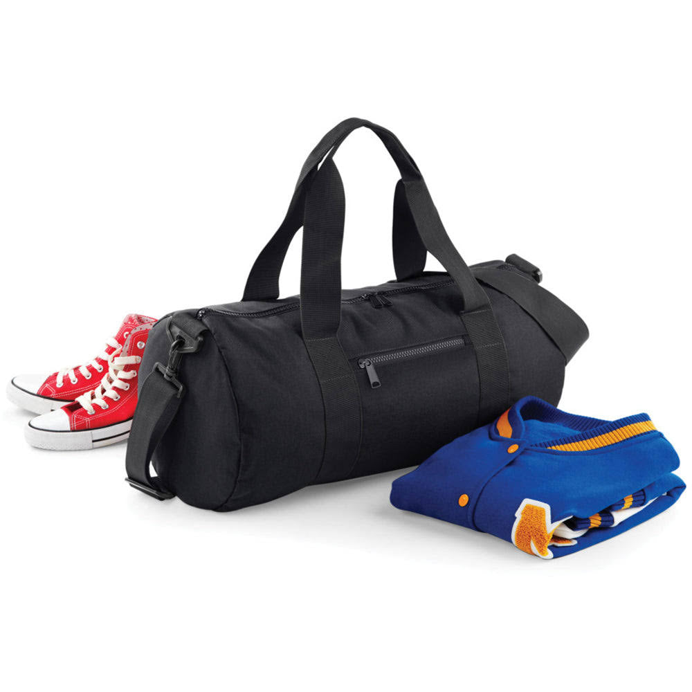 Bagbase Plain Varsity Barrel / Duffle Bag (20 Litres) (One Size, Bright Royal/Off ...