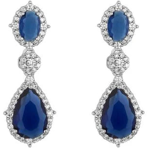 Jon Richard Gold Plated Sapphire Pear Drop Earrings
