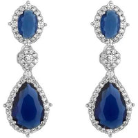 Thumbnail for Jon Richard Gold Plated Sapphire Pear Drop Earrings
