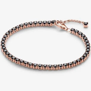 Pandora 14k Rose Gold-Plated Black Sparkling Tennis Bracelet