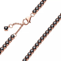 Thumbnail for Pandora 14k Rose Gold-Plated Black Sparkling Tennis Bracelet