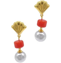 Thumbnail for Adornia Imitation Pearl and Shell Drop Drop Earrings - White