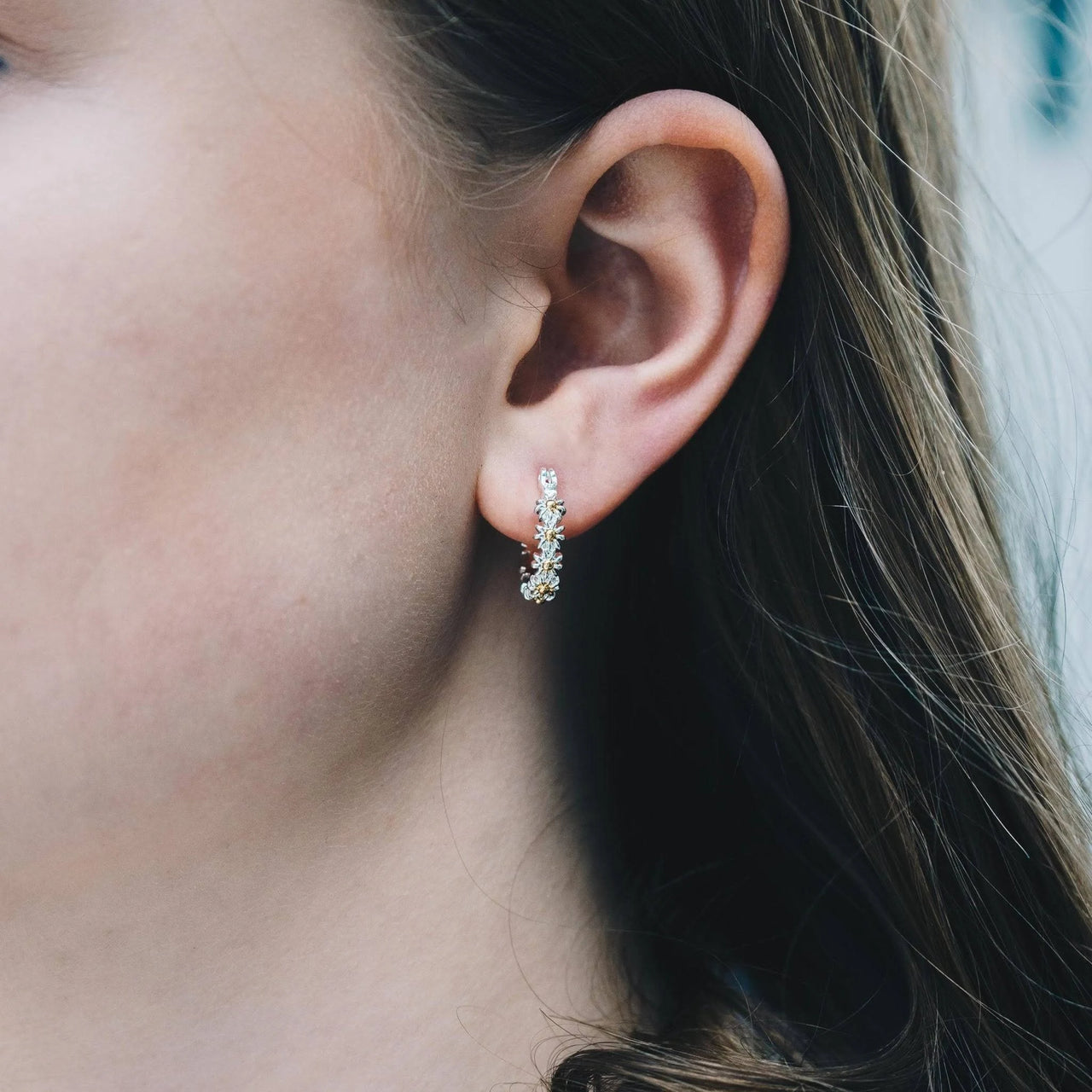Philip Jones Daisy Hoop Earrings