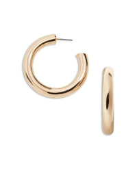 Thumbnail for BaubleBar Dalilah Medium Tube Hoop Earrings
