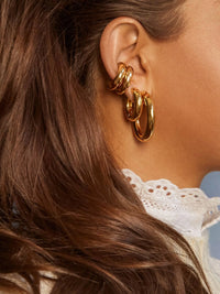 Thumbnail for BaubleBar Dalilah Medium Tube Hoop Earrings