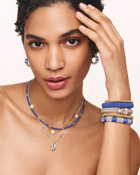 Thumbnail for LAGOS Blue Caviar Ultramarine Ceramic Caviar Diamond Hoop Earrings