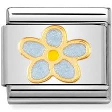 Nomination Classic Gold & Enamel Forget-Me- Not Charm