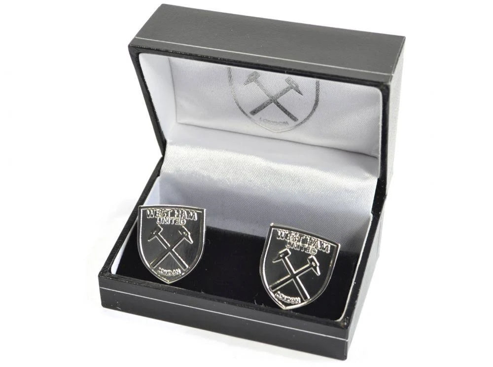 West Ham United FC Silver Plated Formed Cufflinks