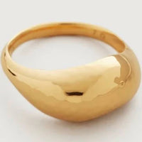 Thumbnail for Monica Vinader Womens Deia 18ct Gold-Plated Vermeil Silver Ring