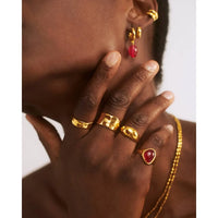 Thumbnail for Monica Vinader Womens Deia 18ct Gold-Plated Vermeil Silver Ring