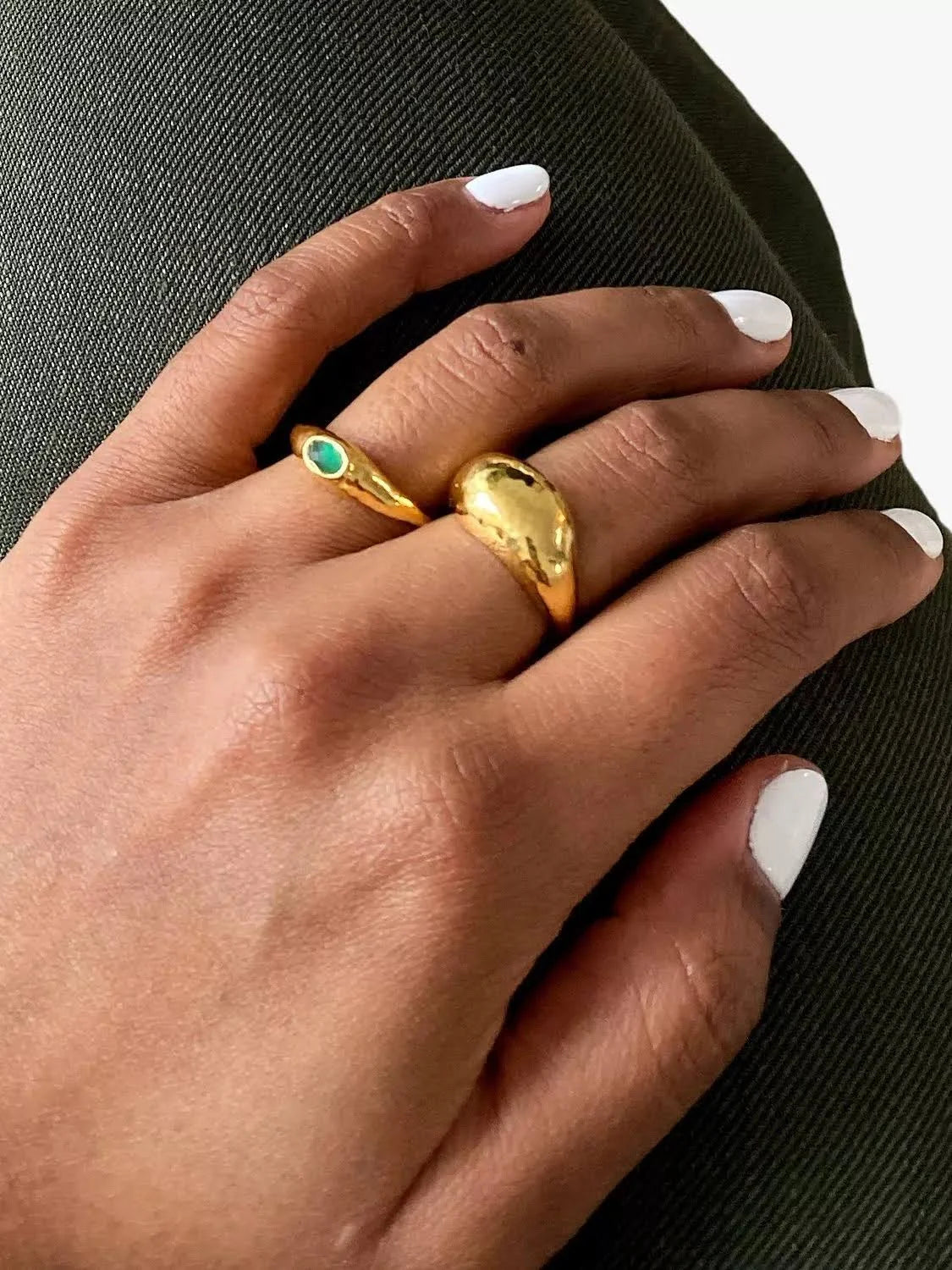 Monica Vinader Womens Deia 18ct Gold-Plated Vermeil Silver Ring