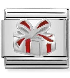 Nomination Classic Silver & Red Gift Box Charm
