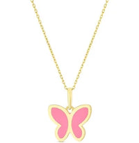 Thumbnail for H Samuel Children's 9ct Yellow Gold Butterfly Enamel Pendant 14+2