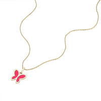 Thumbnail for H Samuel Children's 9ct Yellow Gold Butterfly Enamel Pendant 14+2
