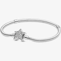Thumbnail for Pandora Moments Asymmetric Star Clasp Snake Chain Bracelet