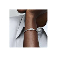 Thumbnail for Pandora Moments Asymmetric Star Clasp Snake Chain Bracelet