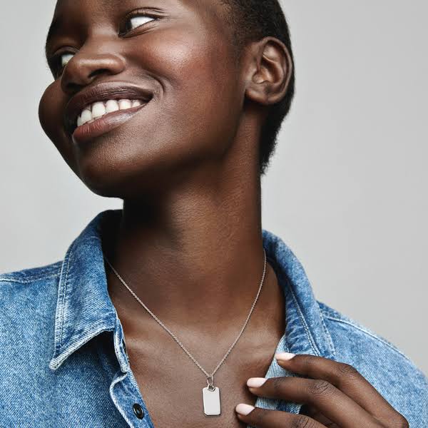 Pandora Engravable Rectangle Tag Pendant