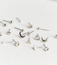Thumbnail for New Look 9 Pack Silver Mixed Stud Earrings