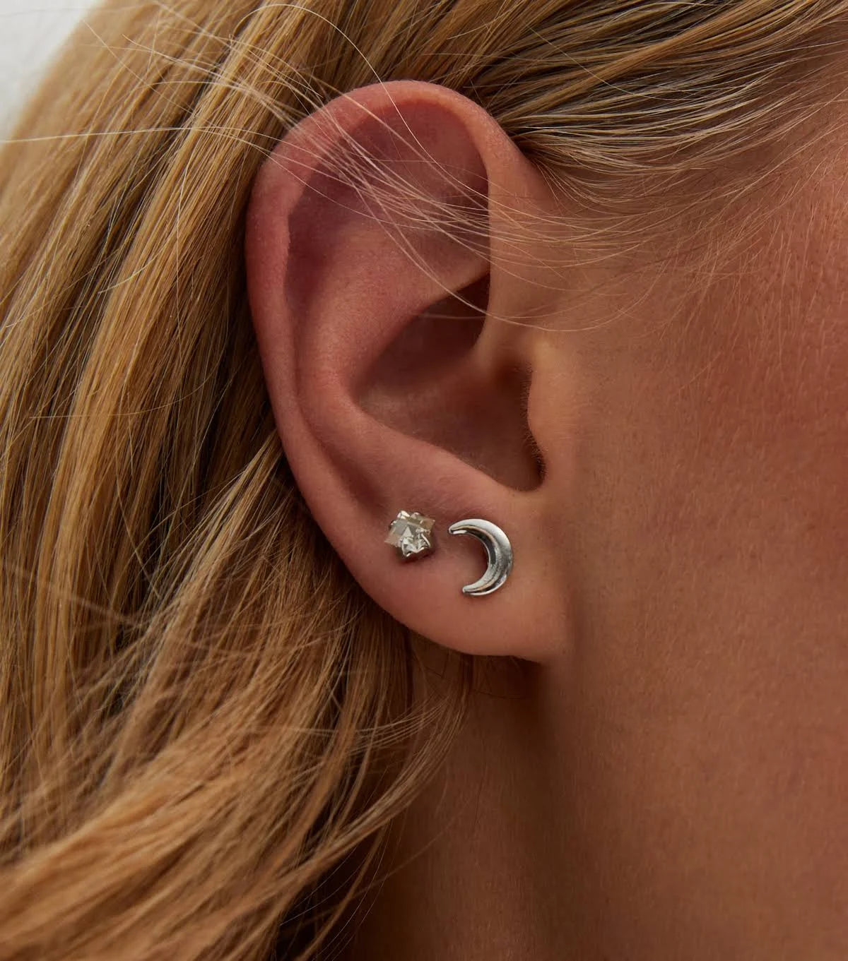 New Look 9 Pack Silver Mixed Stud Earrings