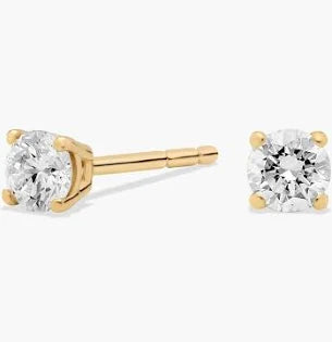 Blue Nile Four Prong Round Diamond Stud Earrings In 14k Gold
