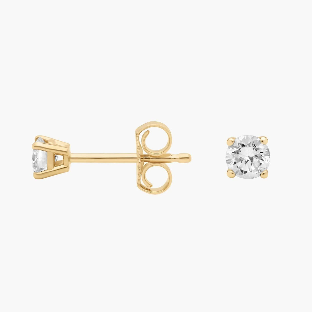 Blue Nile Four Prong Round Diamond Stud Earrings In 14k Gold