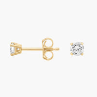Thumbnail for Blue Nile Four Prong Round Diamond Stud Earrings In 14k Gold