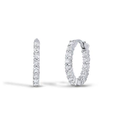 Roberto Coin 18K Yellow Gold Perfect Diamond Hoop Earrings - Gold