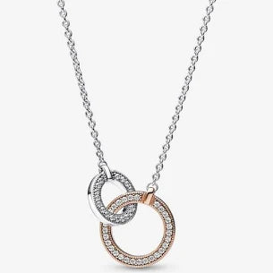 Pandora Signature Two-tone Intertwined Circles Necklace