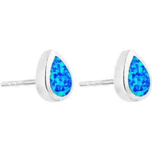 SJC Wholesale Blue Opal Teardrop Earrings