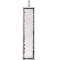 Thumbnail for Rosebeading 20pcs/lot Antique Silver Plated Pendant Trays with 10x49.5mm Rectangle Blank Bezel