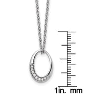 Thumbnail for Black Bow Jewelry .925 Sterling Silver Oval Diamond Necklace