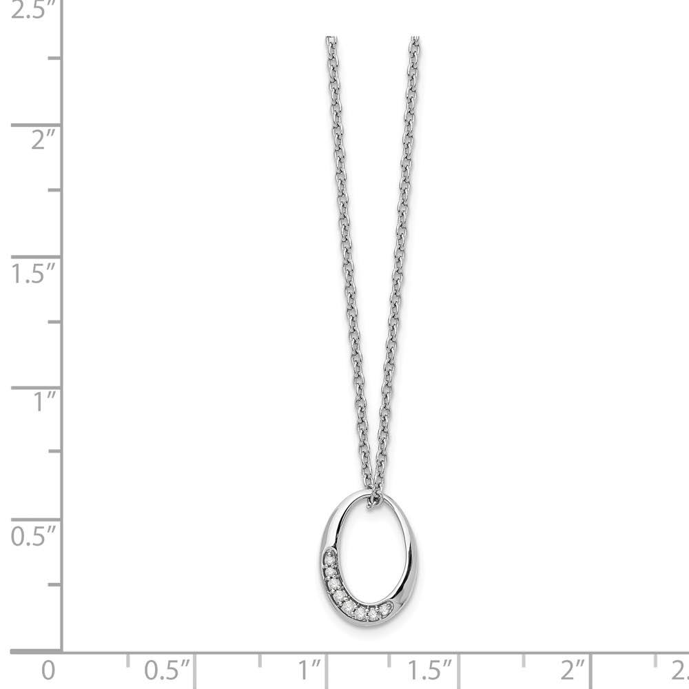 Black Bow Jewelry .925 Sterling Silver Oval Diamond Necklace