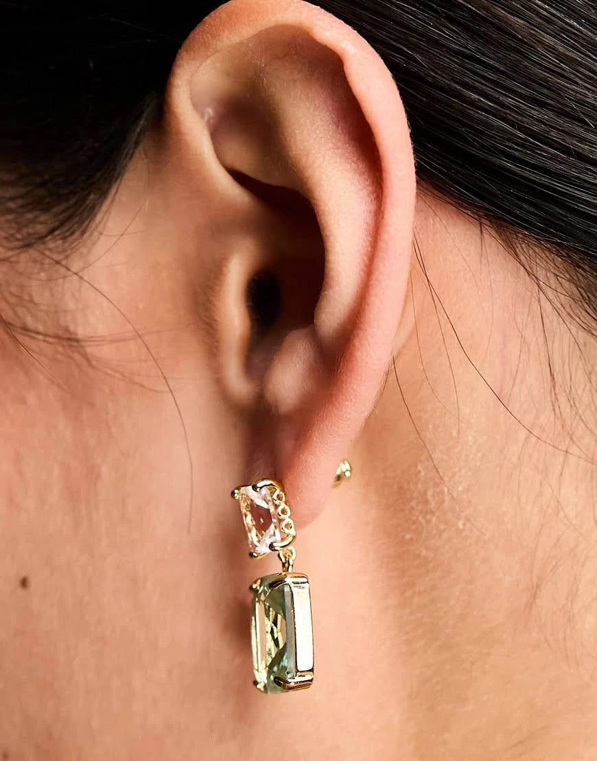 Orelia Statement Crystal Double Drop Earrings