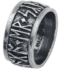 Thumbnail for Alchemy Gothic - Gothic Ring - Runes - for Men - silver-coloured