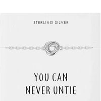 Thumbnail for Philip Jones Jewellery Sterling Silver Friendship Quote Knot Bracelet