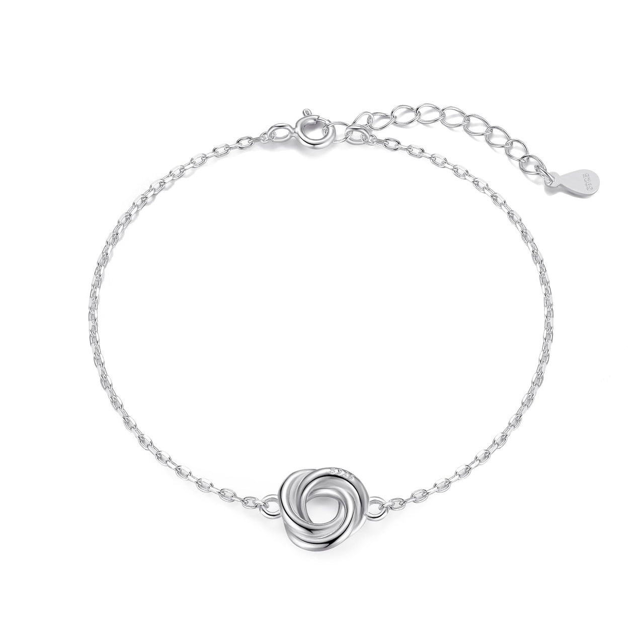 Philip Jones Jewellery Sterling Silver Friendship Quote Knot Bracelet