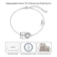 Thumbnail for Philip Jones Jewellery Sterling Silver Friendship Quote Knot Bracelet