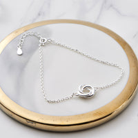Thumbnail for Philip Jones Jewellery Sterling Silver Friendship Quote Knot Bracelet
