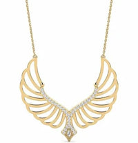 Thumbnail for Women's 14k Yellow Gold Angel Swarovski Necklace