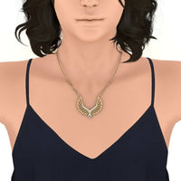 Thumbnail for Women's 14k Yellow Gold Angel Swarovski Necklace
