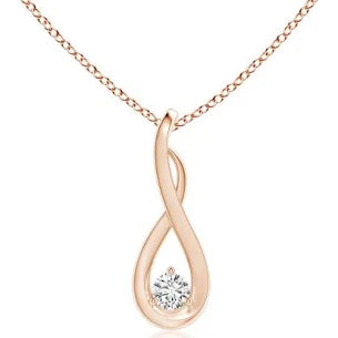 Angara Infinity Twist Diamond Solitaire Pendant