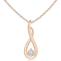 Thumbnail for Angara Infinity Twist Diamond Solitaire Pendant