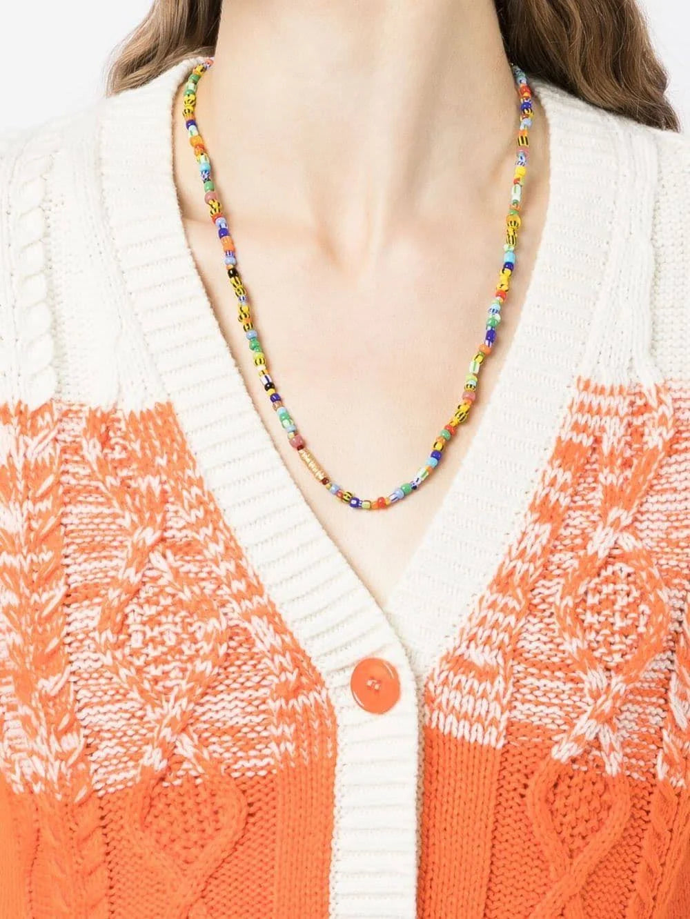 Anni Lu - Wavy Alaia bead-chain necklace - women - 18kt Gold Plated Brass/glass/Freshwater Pearl - One Size - Multicolour